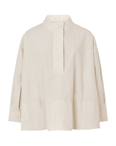 Rabens Saloner - Smea Poplin Flared Hemd - Clay